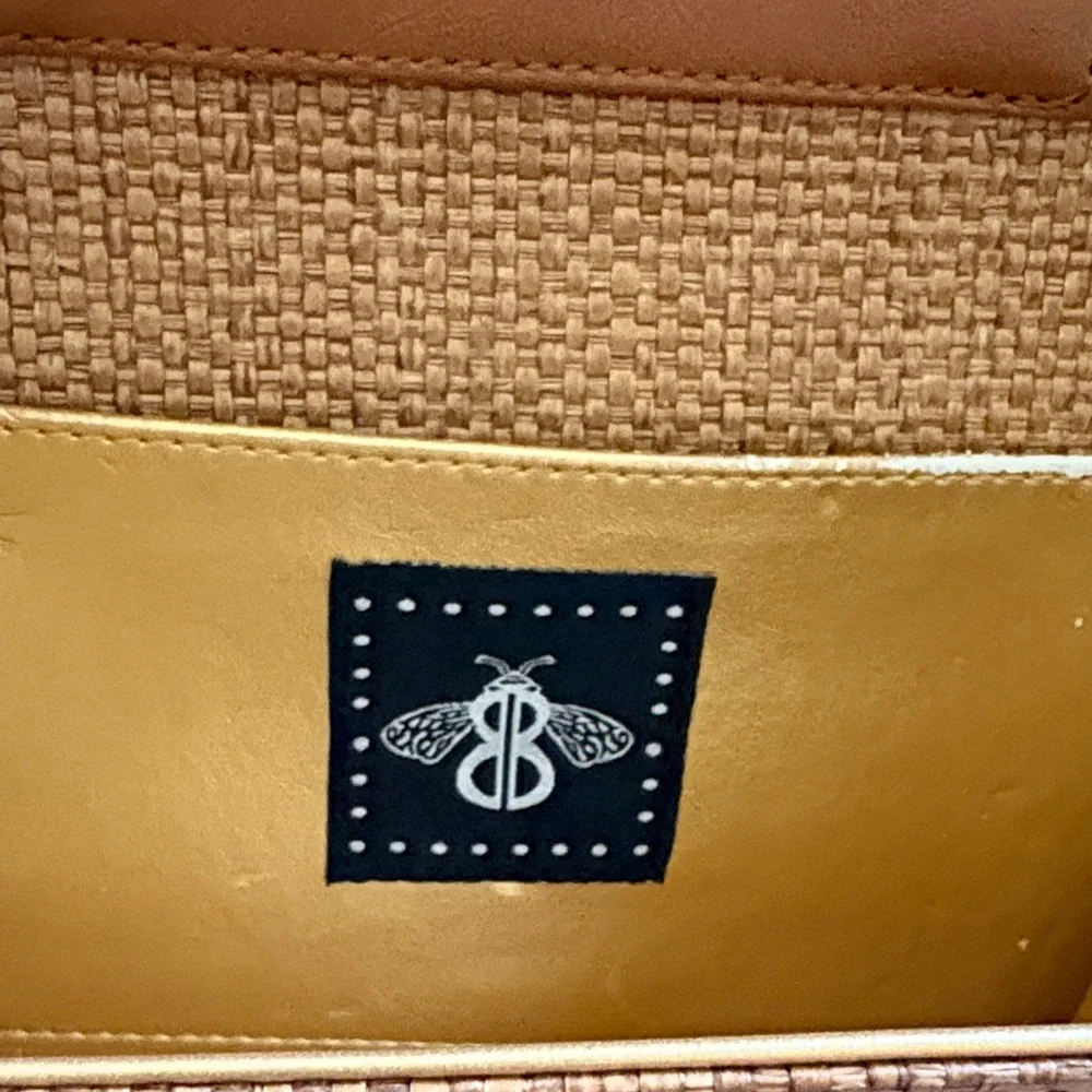 Elegant Brown Bee Embellished Clutch